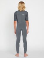 Z0ZR081368 Charcoal Boys Modulator 2mm Chest Zip Short Sleeve Fullsuit Volcom Clothing - Image 8