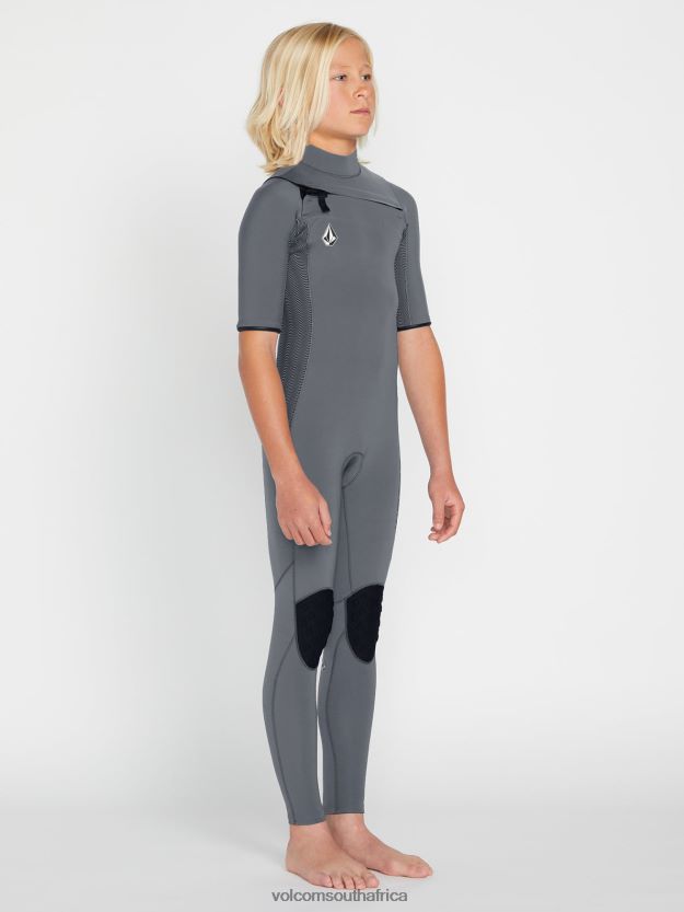 Z0ZR081368 Charcoal Boys Modulator 2mm Chest Zip Short Sleeve Fullsuit Volcom Clothing - Image 9