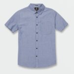 Z0ZR08136 Chambray Men Date Knight Short Sleeve Shirt Volcom Clothing