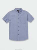 Z0ZR08136 Chambray Men Date Knight Short Sleeve Shirt Volcom Clothing