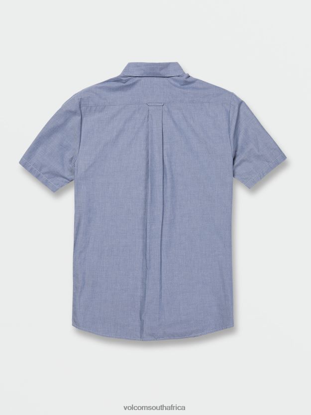 Z0ZR08136 Chambray Men Date Knight Short Sleeve Shirt Volcom Clothing - Image 3