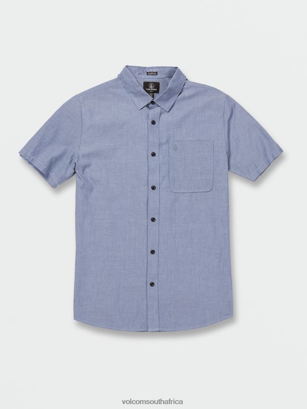 Z0ZR08136 Chambray Men Date Knight Short Sleeve Shirt Volcom Clothing - Image 1