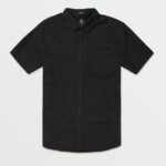 Z0ZR08138 Black Men Date Knight Short Sleeve Shirt Volcom Clothing