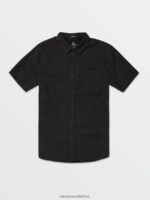Z0ZR08138 Black Men Date Knight Short Sleeve Shirt Volcom Clothing