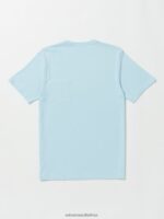 Z0ZR0813 Misty Blue Men Solid Short Sleeve Pocket Tee Volcom Clothing - Image 2