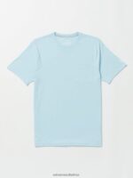 Z0ZR0813 Misty Blue Men Solid Short Sleeve Pocket Tee Volcom Clothing