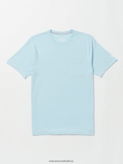 Z0ZR0813 Misty Blue Men Solid Short Sleeve Pocket Tee Volcom Clothing
