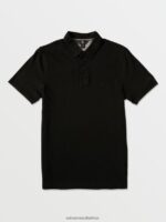 Z0ZR08140 Black Men Wowzer Polo Short Sleeve Shirt Volcom Clothing
