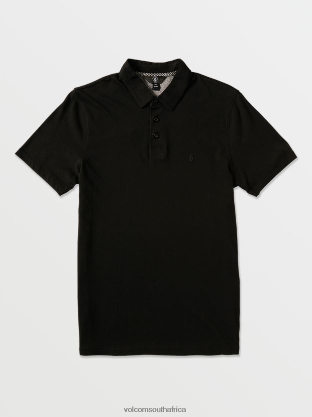 Z0ZR08140 Black Men Wowzer Polo Short Sleeve Shirt Volcom Clothing - Image 1