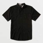 Z0ZR08141 New Black Men Everett Oxford Short Sleeve Shirt Volcom Clothing