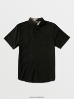 Z0ZR08141 New Black Men Everett Oxford Short Sleeve Shirt Volcom Clothing
