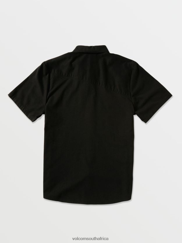 Z0ZR08141 New Black Men Everett Oxford Short Sleeve Shirt Volcom Clothing - Image 3