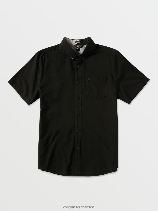 Z0ZR08141 New Black Men Everett Oxford Short Sleeve Shirt Volcom Clothing - Image 1