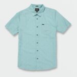 Z0ZR08142 Cali Blue Heather Men Graffen Short Sleeve Shirt Volcom Clothing