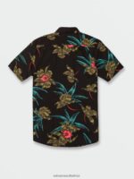 Z0ZR08144 Black Combo Men Island Time Short Sleeve Shirt Volcom Clothing - Image 6