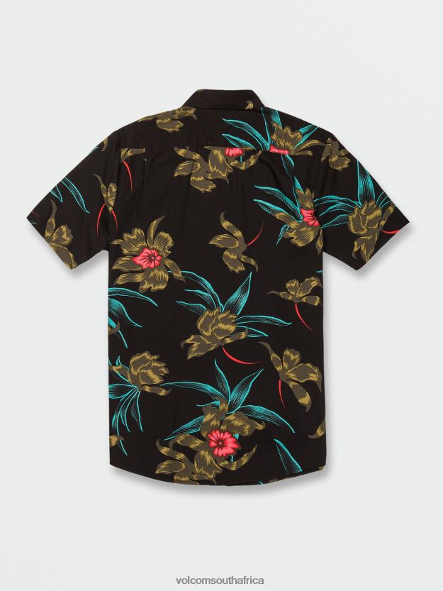 Z0ZR08144 Black Combo Men Island Time Short Sleeve Shirt Volcom Clothing - Image 6