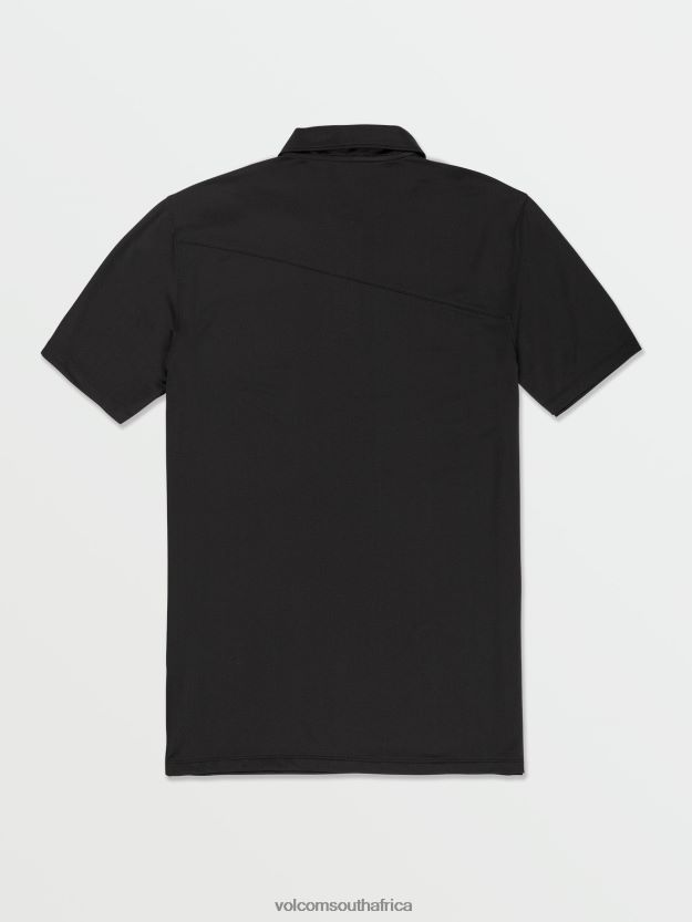 Z0ZR08145 Black Men Hazard Pro Polo Short Sleeve Shirt Volcom Clothing - Image 2