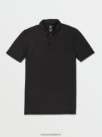 Z0ZR08145 Black Men Hazard Pro Polo Short Sleeve Shirt Volcom Clothing