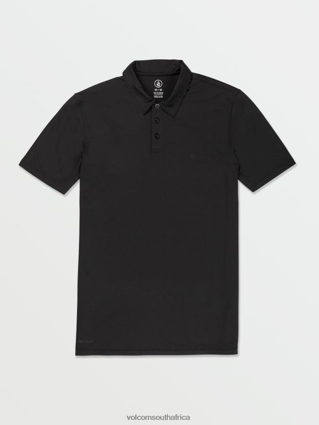 Z0ZR08145 Black Men Hazard Pro Polo Short Sleeve Shirt Volcom Clothing - Image 1