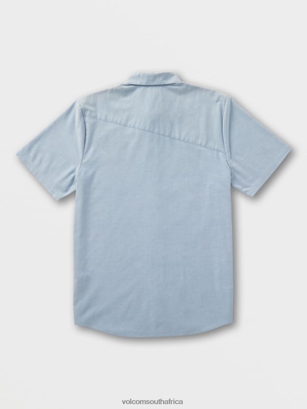 Z0ZR08146 Wrecked Indigo Men Everett Oxford Short Sleeve Shirt Volcom Clothing - Image 3