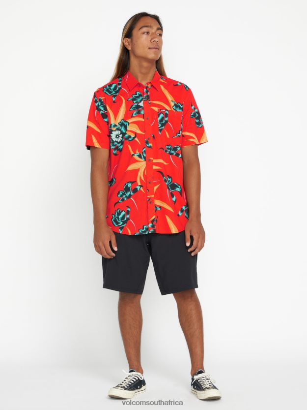 z0zr08152_red_orange_men_island_time_short_sleeve_shirt_volcom_clothing.jpg Z0ZR08152 Red Orange Men Island Time Short Sleeve Shirt Volcom Clothing - Image 1