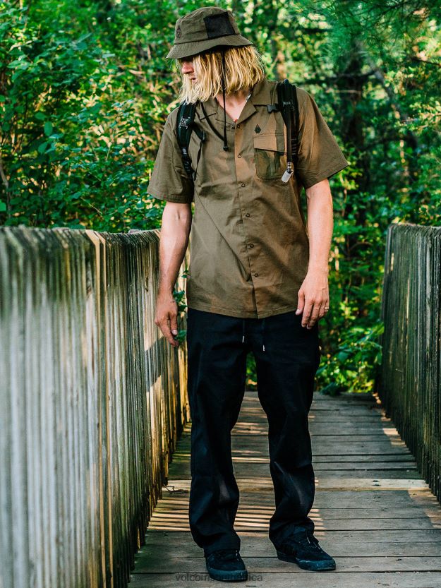 Z0ZR08153 Winter Moss Men Skate Vitals Alec Majerus Short Sleeve Shirt Volcom Clothing - Image 4