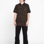 Z0ZR08155 Tobacco Men Ralphie Polo Short Sleeve Shirt Volcom Clothing