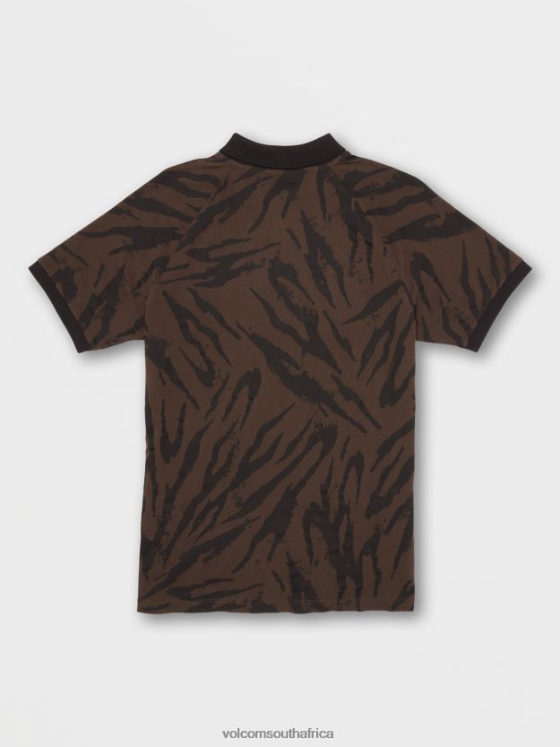 Z0ZR08155 Tobacco Men Ralphie Polo Short Sleeve Shirt Volcom Clothing - Image 7