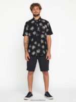 Z0ZR08156 Black Men Lazy Dazey Short Sleeve Shirt Volcom Clothing