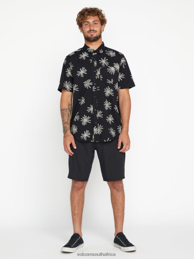 Z0ZR08156 Black Men Lazy Dazey Short Sleeve Shirt Volcom Clothing - Image 1