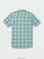 Z0ZR08157 Coastal Blue Men Benson Short Sleeve Shirt Volcom Clothing - Image 2