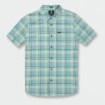 Z0ZR08157 Coastal Blue Men Benson Short Sleeve Shirt Volcom Clothing