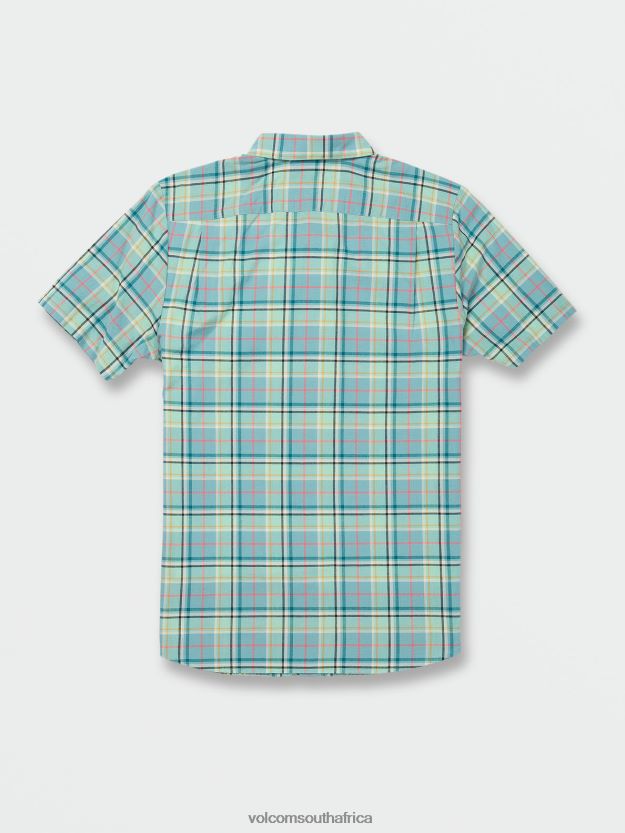 Z0ZR08157 Coastal Blue Men Benson Short Sleeve Shirt Volcom Clothing - Image 3