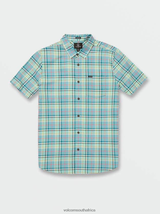 Z0ZR08157 Coastal Blue Men Benson Short Sleeve Shirt Volcom Clothing - Image 1