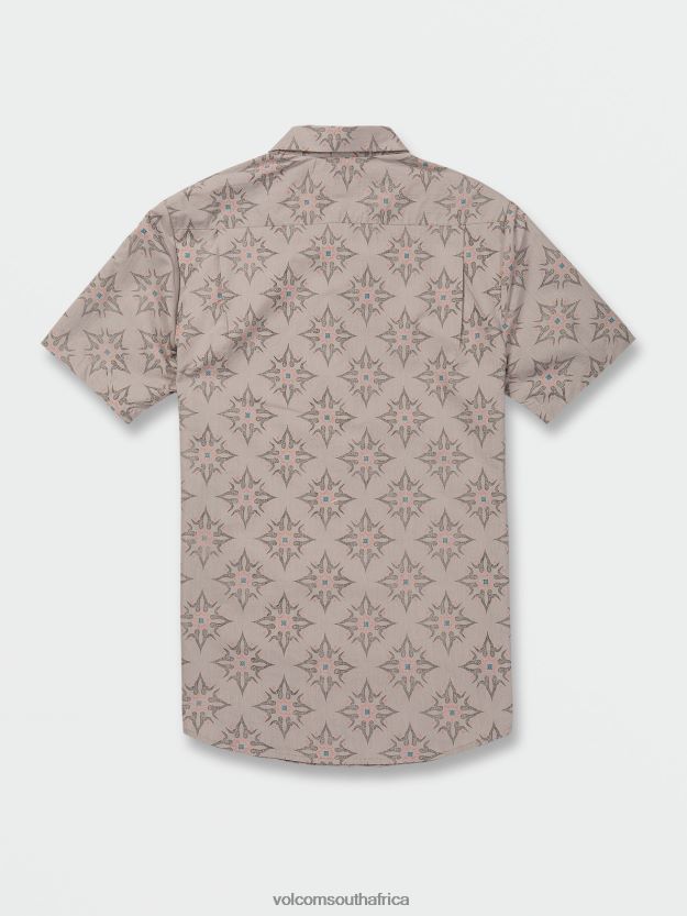 Z0ZR08158 Tower Grey Men Throwing Star Short Sleeve Shirt Volcom Clothing - Image 2