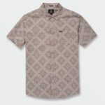 Z0ZR08158 Tower Grey Men Throwing Star Short Sleeve Shirt Volcom Clothing