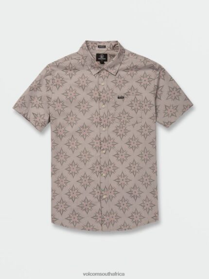 Z0ZR08158 Tower Grey Men Throwing Star Short Sleeve Shirt Volcom Clothing