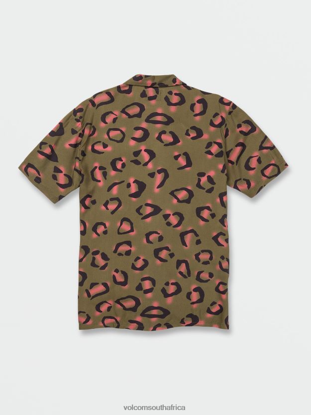 Z0ZR08159 Military Men Stone Party Animals Short Sleeve Shirt Volcom Clothing - Image 11