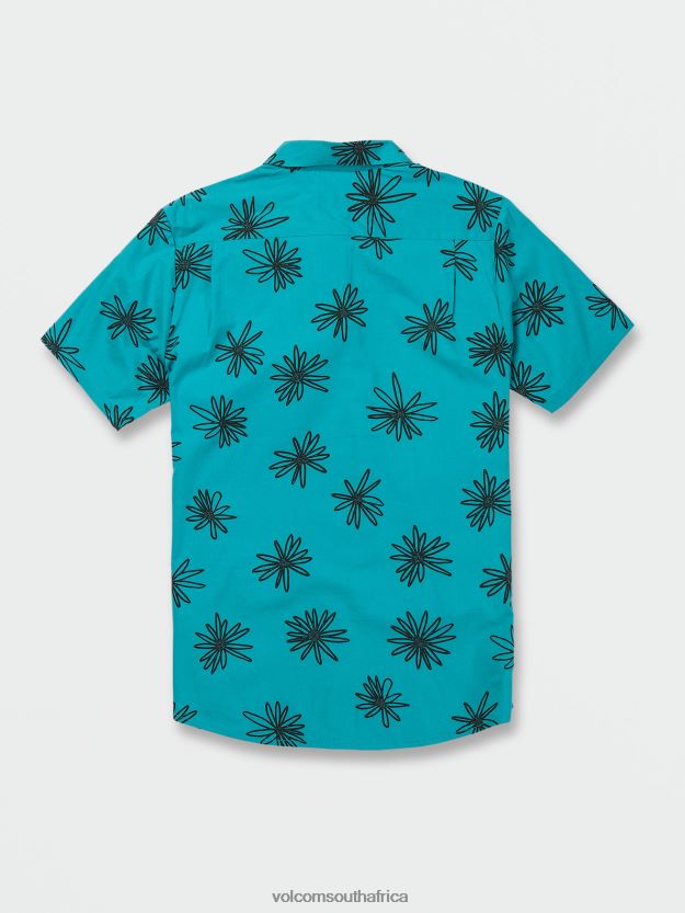 Z0ZR08160 Electric Blue Men Lazy Dazey Short Sleeve Shirt Volcom Clothing - Image 2
