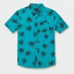 Z0ZR08160 Electric Blue Men Lazy Dazey Short Sleeve Shirt Volcom Clothing