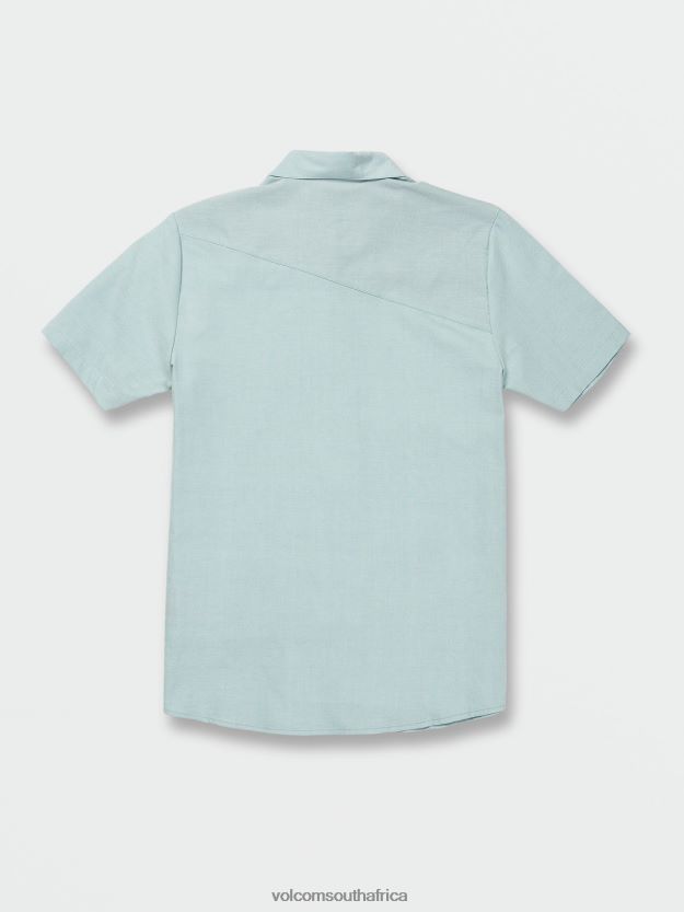 Z0ZR08161 Cali Blue Heather Men Everett Oxford Short Sleeve Shirt Volcom Clothing - Image 3