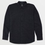 Z0ZR08162 Black Men Date Knight Long Sleeve Shirt Volcom Clothing