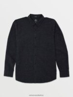 Z0ZR08162 Black Men Date Knight Long Sleeve Shirt Volcom Clothing
