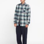 Z0ZR08166 Navy Men Glenstone Long Sleeve Shirt Volcom Clothing