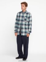 Z0ZR08166 Navy Men Glenstone Long Sleeve Shirt Volcom Clothing