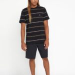 Z0ZR08167 Black Men Thortan Crew Short Sleeve Shirt Volcom Clothing