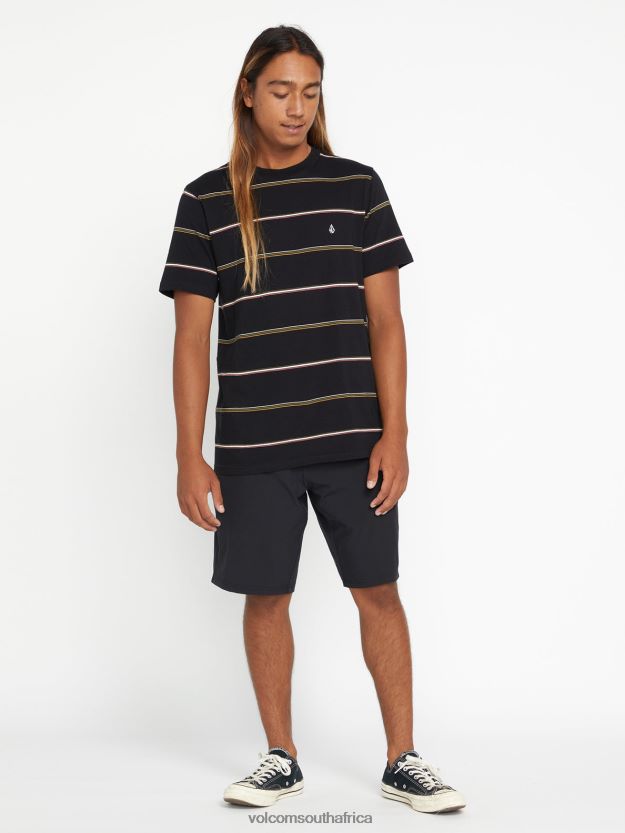 Z0ZR08167 Black Men Thortan Crew Short Sleeve Shirt Volcom Clothing - Image 1