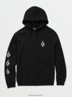 Z0ZR08169 Black Men Iconic Stone Hoodie Volcom Clothing