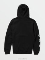 Z0ZR08169 Black Men Iconic Stone Hoodie Volcom Clothing - Image 3