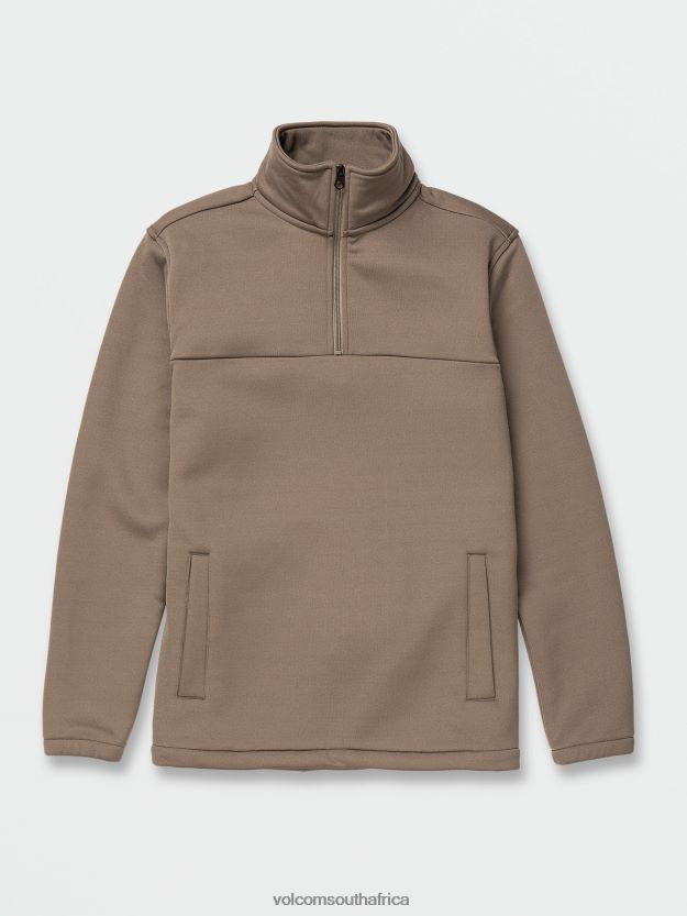 Z0ZR08170 Brindle Men Workwear Quarter Zip Fleece Pullover Volcom Clothing - Image 4